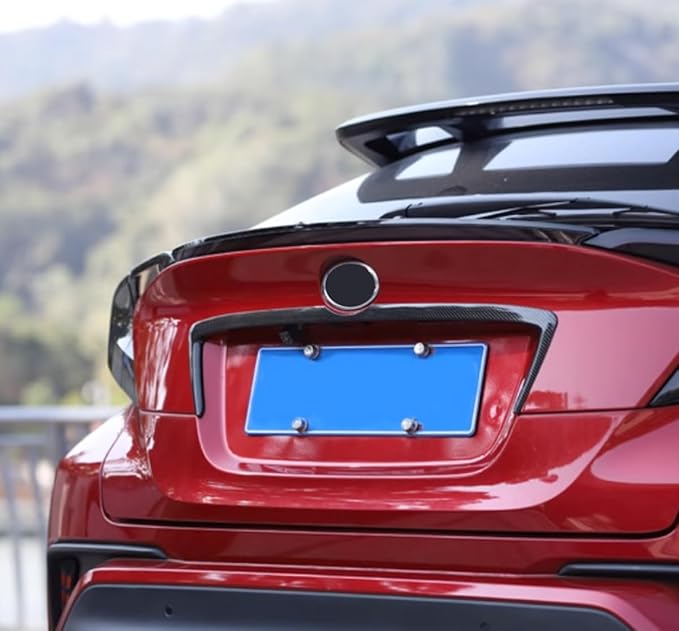 Car Accessories Tail Gate Grille Decoration Protector Guard Plate Fit For Toyota C-HR CHR 2018-2023 Rear Exterior Trunk Streamer Cover Trim Carbon Fiber ABS 1 PC