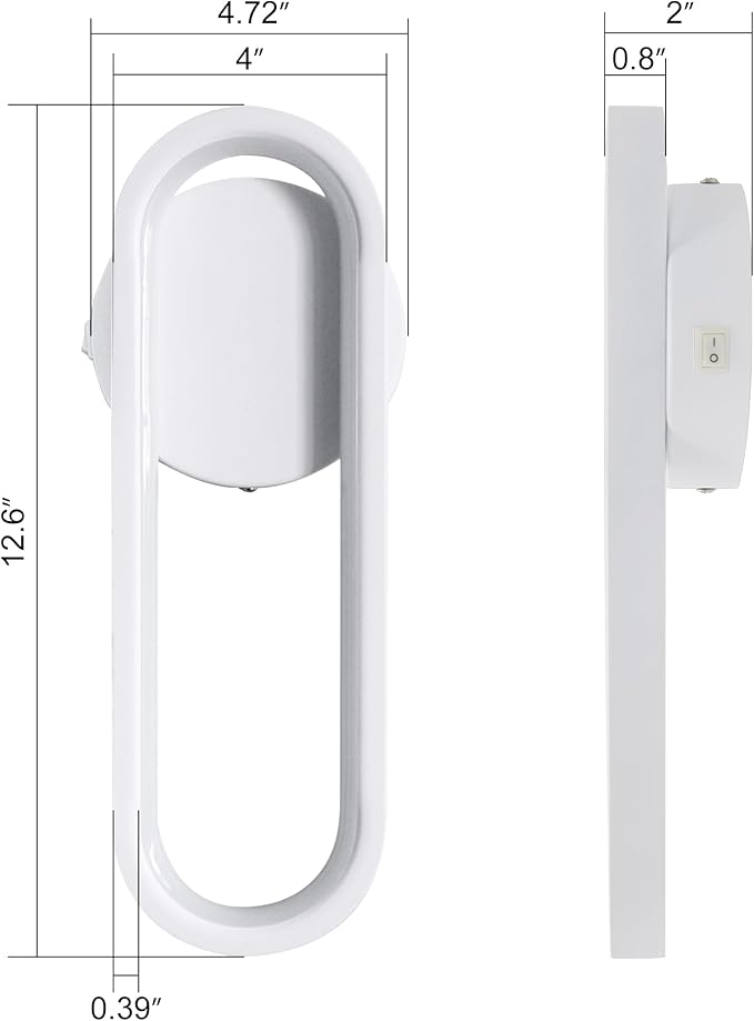 12V LED RV Vanity Sconce with Switch - 9W 480LM Decorative Bedside Reading Light for RV, Motorhome, Camper, Trailer, Boat & Tiny Home - 3500K Warm White