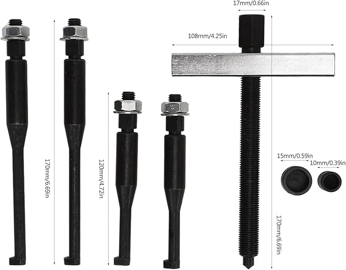 Steering Wheel Puller Set, Steering Wheel Puller Heat Treated Anodized Carbon Steel Strong Strength Universal for Car