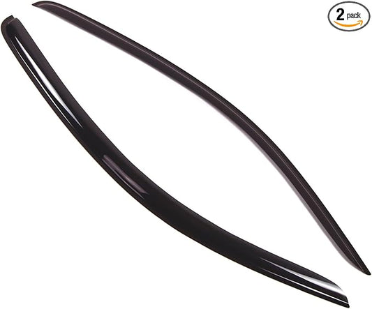TuningPros Outside Mount Window Vent Visors Rain Guards Compatible with Ford Mustang 2005-2014 | Side Window Wind Deflectors Rain Shields | Smoke Tinted, 2 Pcs Set, DGWV-186