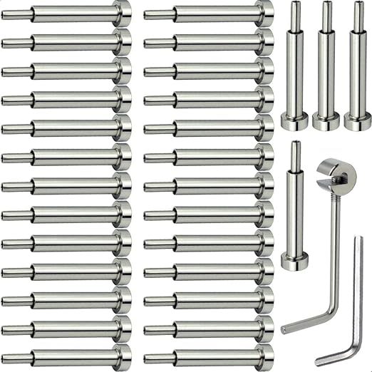 1/8 Invisible Cable Railing Hardware Kit, Stainless Steel Invisible Turnbuckle Kit 30 Pack,for Wood & Metal Post Cable Railing System