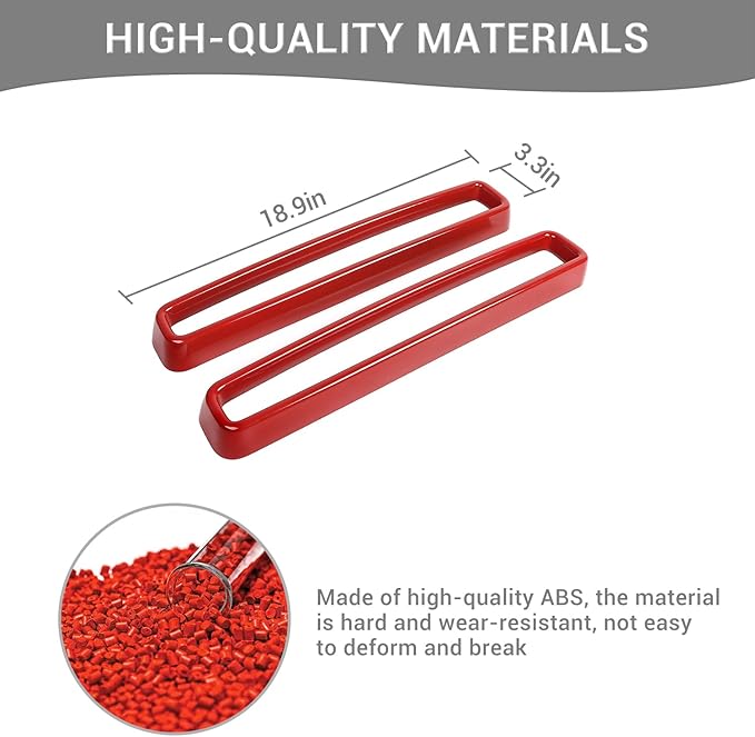 for Challenger Front Grill Mesh Grille Inserts Trim Cover Red Compatible with Dodge Challenger 2015-2023 Red Exterior Accessories 2pcs