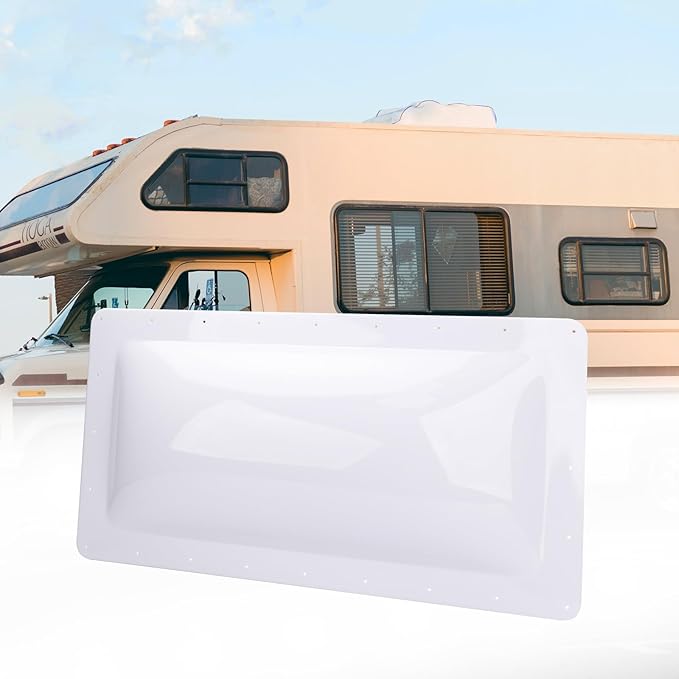RVGUARD RV Skylight Replacement, 18" x 34" Outer Dimension Skylight Fits All Standard 14" x 30" Openings, RV Skylight for Camper Trailer Fifth Wheel Truck, UV Resistant, Impact Resistant, White