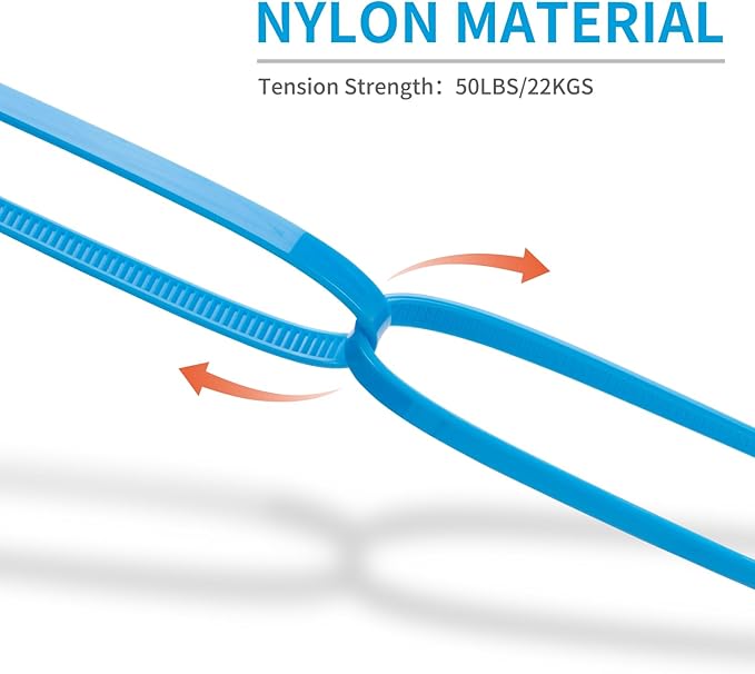 12 Inch Zip Ties Gold 1000 PCS, 50 Lbs- Heavy Duty Tensile Strength, Nylon PA66 UV Resistant Cable Ties for Indoor and Outdoor Use - Ideal for object bundling and fastening