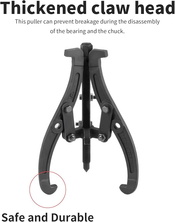 3 Jaw Puller 8in/200mm Universal Bearing Gear Pullers Heavy Duty Extractor Tool,High Carbon Steel Puller,Adjuestable Removal Kit Type for Bearings/Flywheels/Pulleys Remove