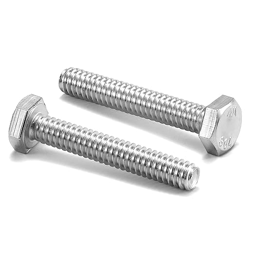 1/2-13 x 1-1/2" Hex Head Screw Bolt, 20Pcs 18-8 (304) Stainless Steel, Fully Threaded, Plain Finish, by SG TZH