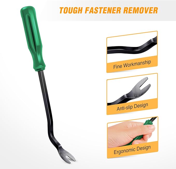 GOOACC 5PCS Auto Trim Removal Tool Kit No-Scratch Removal Tool Kit for Car Audio Dash Panel Window Molding Fastener Remover Tool Kit-Green