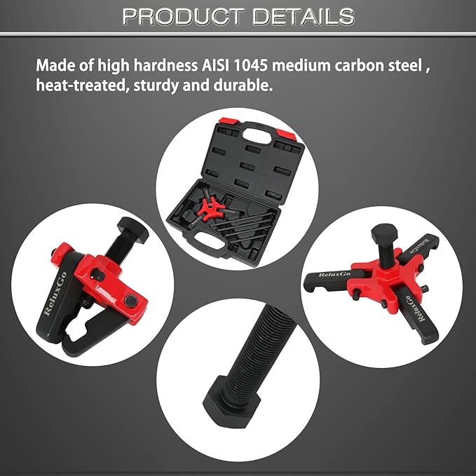 Harmonic Balancer Pulley Puller Set Adjustable 3-Jaw Puller Tool for Removing Harmonic Damper and Balancers Compatible with Chevy GM Chrysler Cadillac Ford ect