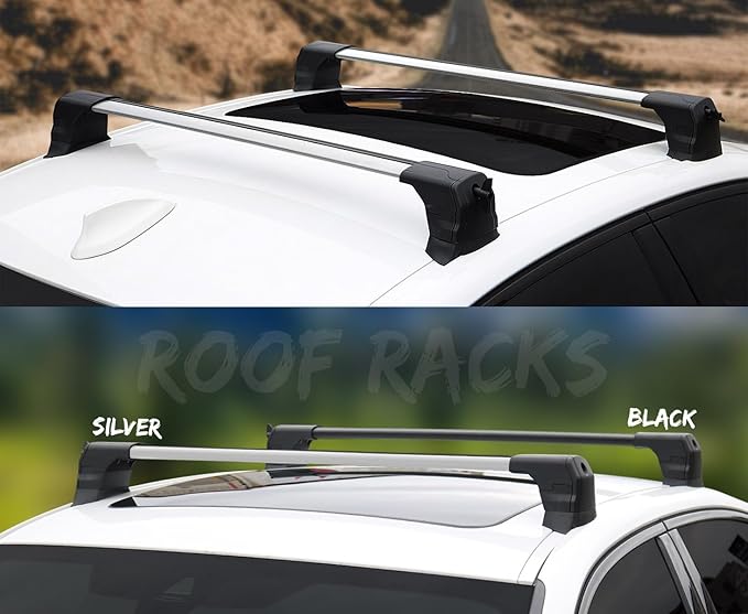 for BMW 3 Serisi G20 2018-2024 Premium Aluminum Roof Rack Cross Bars Luggage Carrier Ideal for Camping, Skiing, Biking, and Cargo Transportation Canoe Surf Ski Snowboard Camping Black Color