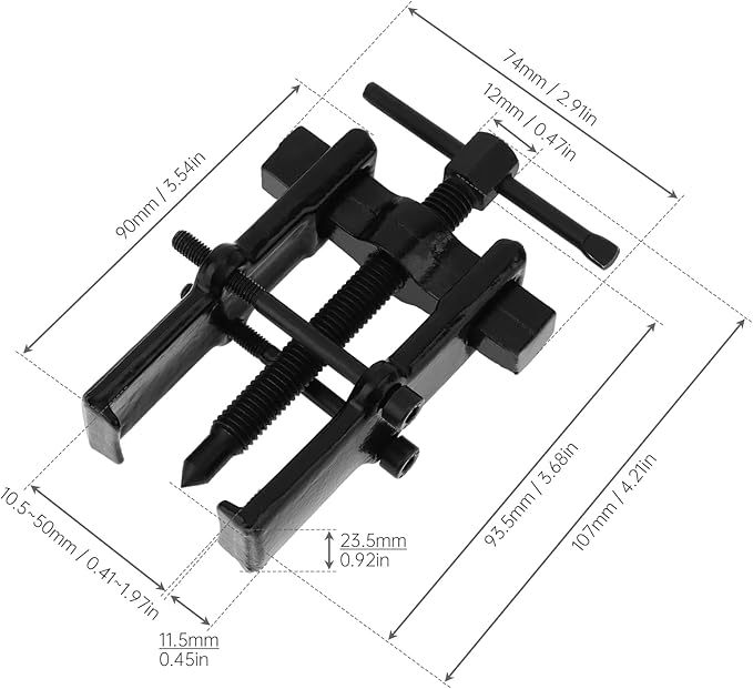 ChgImposs 3 Inch 2-Jaw Gear Puller, Adjustable CR-V Steel Bearing & Gear Separator Tool for Removing Bearings, Pulleys, Flywheels, Auto Mechanic Repair Tool