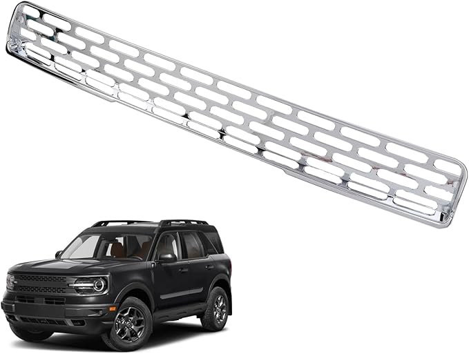 Linskip Mesh Grille Insert Compatible with Ford Bronco Sport 2021 2022 2023 2024, Front Grille Guard Cover for Bronco Sport Exterior Accessories(Chrome)