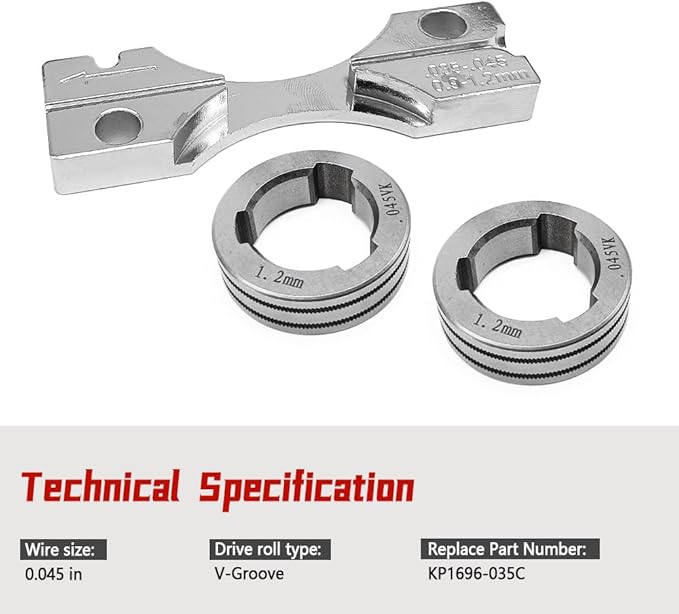 KP1696-035C Drive Roll Kit .045" V-Groove Fit for Lincoln 216 255XT 350MP MIG Welder for 25M LF-72 LN-15 LN-25 PRO Dual Power Wire Feeder for Flux Core