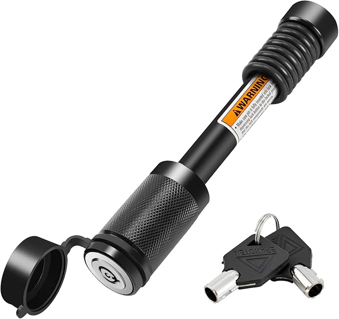 METOWARE Trailer Hitch Lock Hitch Receiver Pin Lock Fits Class III IV V and 2”- 3-1/2" Receiver with 5/8" Dia 4” Lock Pin and 8 Anti-Rattle Rubber O-Rings Receiver Hitch Lock (1 Pack)