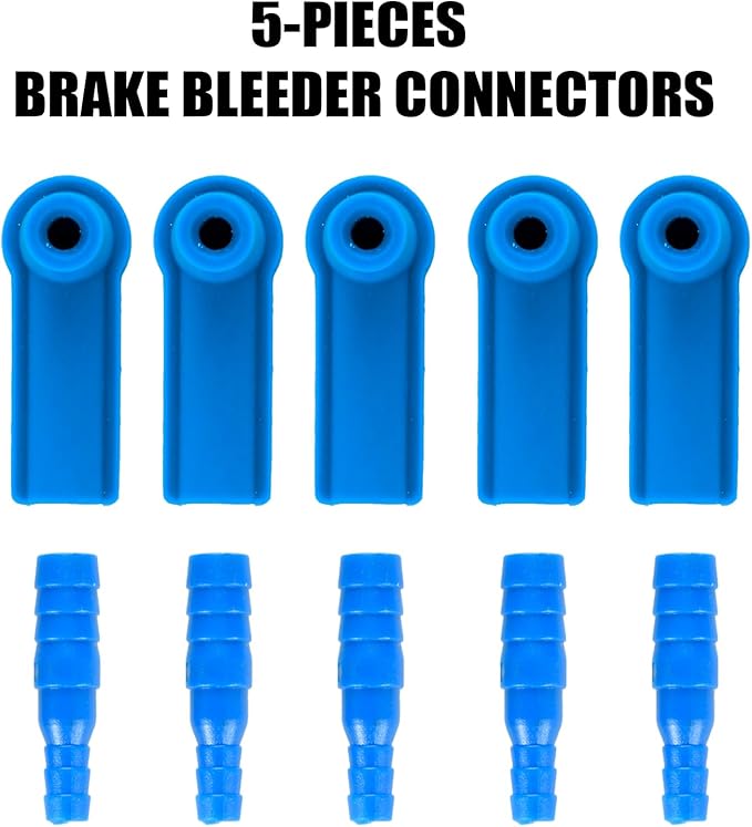 5PC Brake Bleeder Connector, Brake Bleeding Adapter Brake Bleeder Hose Adapter for Brake Bleeder Hose, Brake Bleeder Bottle