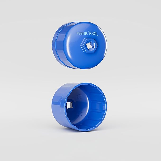 86.6mm 16 Flutes Oil Filter Wrench for Volvo and BMW With 86mm 16 Flutes Cartridge Style Oil Filter Housing Caps, Oil Filter Removal Tool For Changing Oil (Blue)