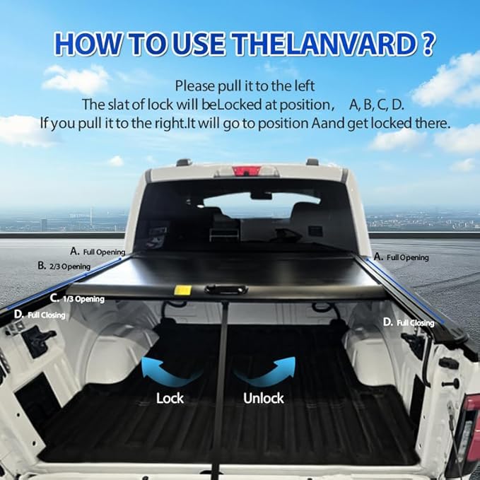 Retractable Hard Tonneau Cover Fits 2015-2025 Ford F-150 Truck Bed Tonneau Cover (Incl, Lightning/Raptor) (5.5 FT)