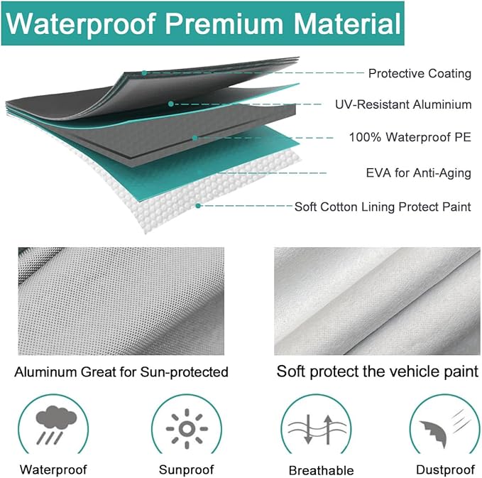 Waterproof Car Cover for Honda Accord, 5 Layers Compatible with Honda Accord All Weather, Snowproof Windproof Rain Ice Sun UV Protection