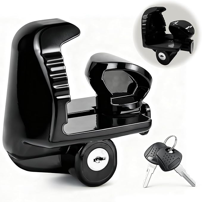 Trailer Hitch Lock, Universal Size Fit 1-7/8", 2",2-5/16" or 48mm, 51mm,and 59mm Couplers, Zinc Alloy, for Vehicles, Trailers,RVs(Black)