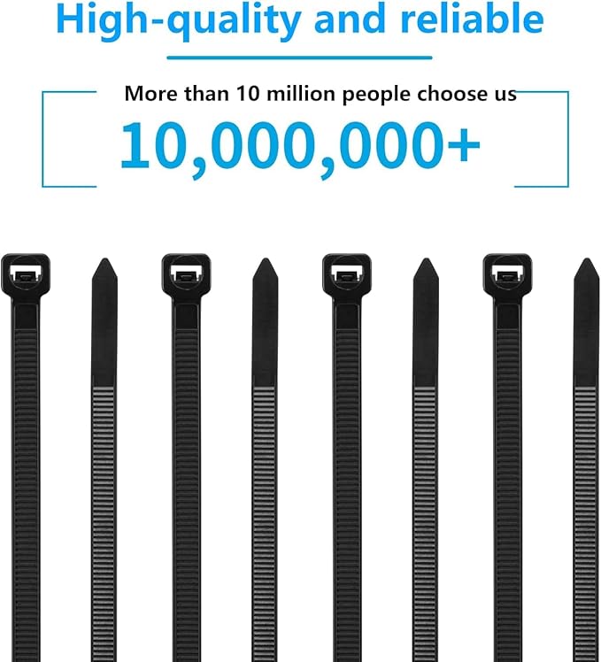 100PCS 18 inch Brown Zip Ties Heavy Duty, 75LBS Tensile Strength, Self-Locking Heavy Duty UV Resistant Cable Ties for Indoor and Outdoor Use