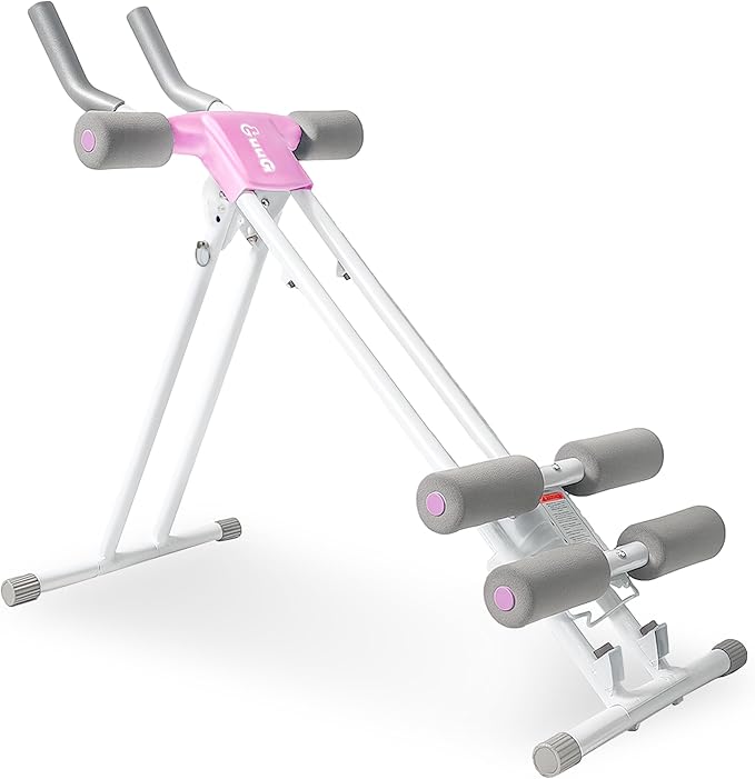 Ab Machine Abdominal Stomach Workout: Adjustable Ab Trainer Machine Ab Cruncher Core Strength Training Equipment for Home Gym Foldable for Women and Men