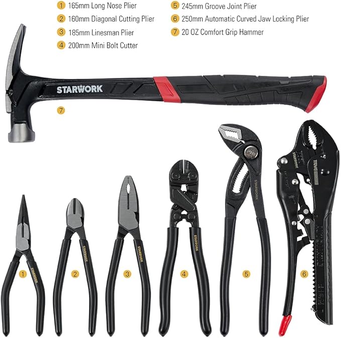 STARWORK TRUE MECHANIC 306-Piece Mechanics Tool Set and Socket Set, Comprehensive Tool Kit, Automotive Repair Tool Set, Professional