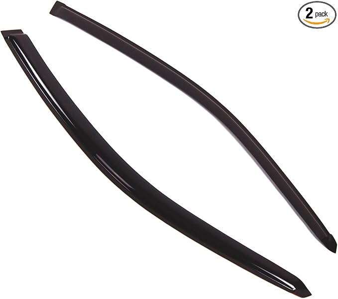 TuningPros Outside Mount Window Vent Visors Rain Guards Compatible with Honda Civic Coupe 2001-2005 | Side Window Wind Deflectors Rain Shields | Smoke Tinted, 2 Pcs Set, DGWV-220