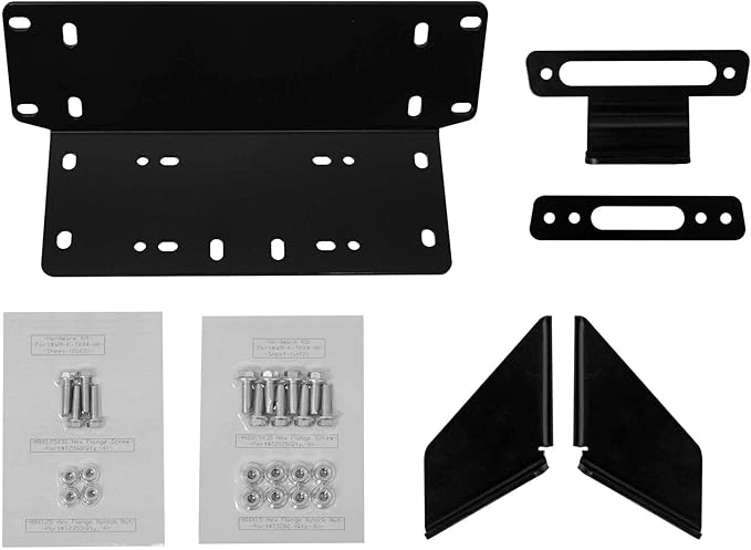 SuperATV Winch Mounting Plate Compatible with Kawasaki Teryx/Teryx 4: 2014+ | Teryx S / 4 S : 2021+ | Compatible with Many OEM and Aftermarket Winches | UV-Resistant Powder Coating