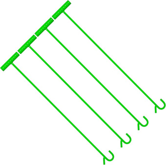 5th Wheel Pin Puller, 4 Pack 32" Solid Steel Chrome Plated 5th Wheel Puller Hook, Heavy Duty 5th Wheel Puller w/Hook (Green)