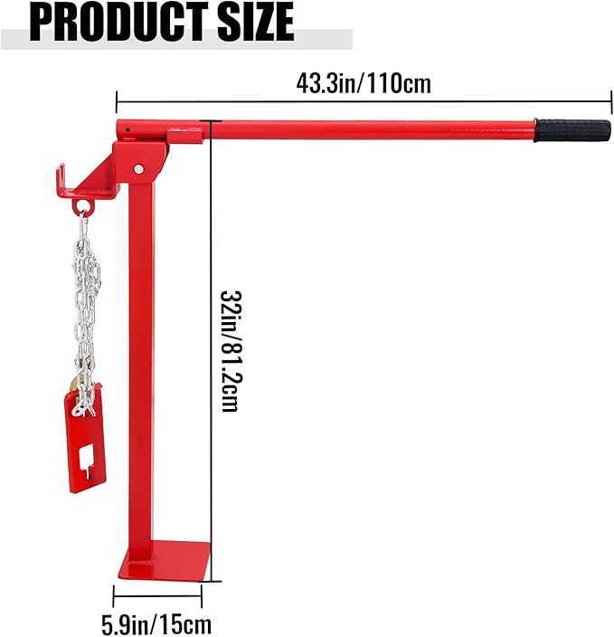 T Post Puller Fence Post Puller Heavy Duty Fence Post Puller with Lifting Chain & T Post Puller Plate Puller T Post Puller for Round Fence Posts T Stakes Sign Post & Tree Stump,Combined Type