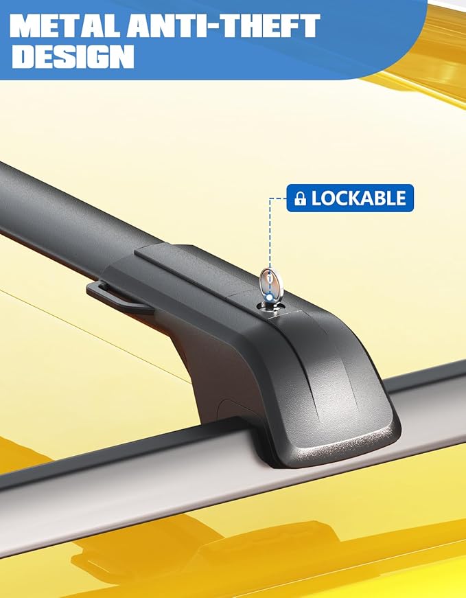 FengYu330lb Lockable Roof Rack Cross Bars Compatible with 2024 2025 2026 Hyundai Santa Fe & Santa Fe Hybrid (Not for SE), Heavy Duty Aluminum Roof Rails Crossbars Cargo Bars Rooftop Black Luggage.