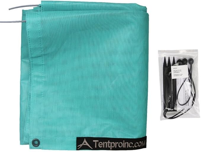 Tentproinc RV Awning Shade Screen 6'X17'3'' Gift Blue Mesh Sunshade Camping Trailer UV Sun Blocker Complete Kits - 3 Years Limited Warranty