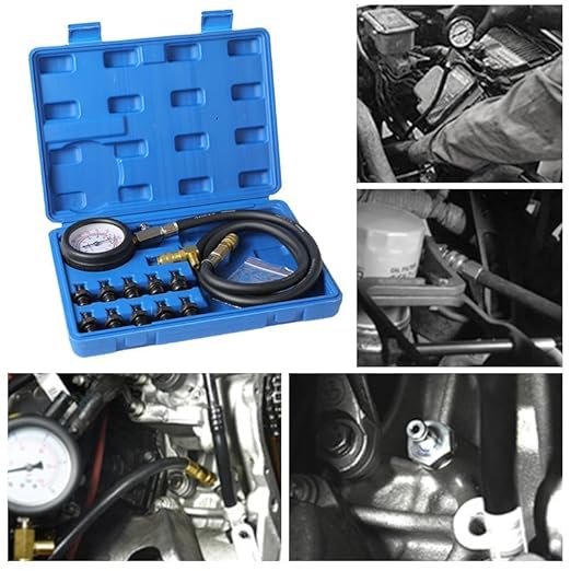 Oil Pressure Tester Tool, Oil Pressure Gauge kit, 0-140 PSI Pressure Test Diagnostic Tools, Engine Oil Pressure Tester Tool kit, for car Truck (Blue)