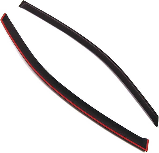 TuningPros Outside Mount Window Vent Visors Rain Guards Compatible with Ford Focus Hatchback 2000-2004 | Side Window Wind Deflectors Rain Shields | Smoke Tinted, 2 Pcs Set, DGWV-176