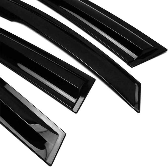 for Ford Focus Mk2 2004 2005 2006 2007 2008 2009 2010 Wind Deflector Car Side Window Visor Vent Shade Rain Guard Bright Black 4pcs