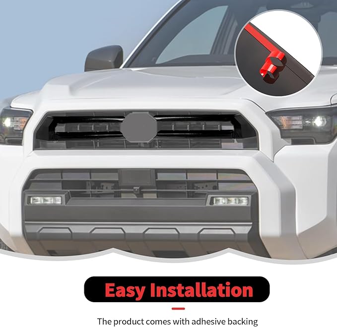 RT-TCZ Front Grille Inserts Trim Cover Grill Frame Decoration Exterior Accessories for Toyota 4Runner 2024 2025 (Black)