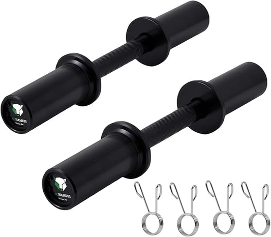 16" Olympic Dumbbell Handle Pair - Solid Adjustable Dumbbell Bars With Spring Collars 2'' Can Load(150LB/350LB), Suitable For Home Gym Exercise