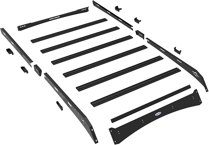 Hooke Road GX460 Full Length Roof Rack Aluminum Cross Bars for 2010-2023 Lexus GX460, Low Profile Overlanding Rooftop Storage Cargo Basket Rails Luggage Carrier