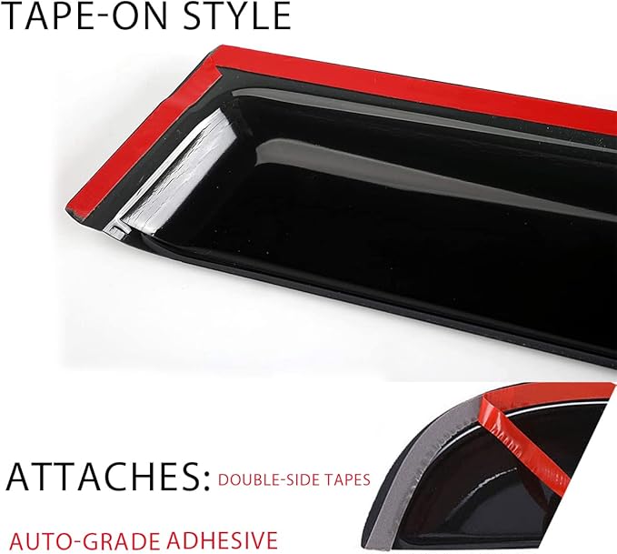 Original 4pcs Rain Guards Set, Outside Mount Window Shade Deflectors, Side Window Visors Compatible with 2009-2015 Pilot |94084|