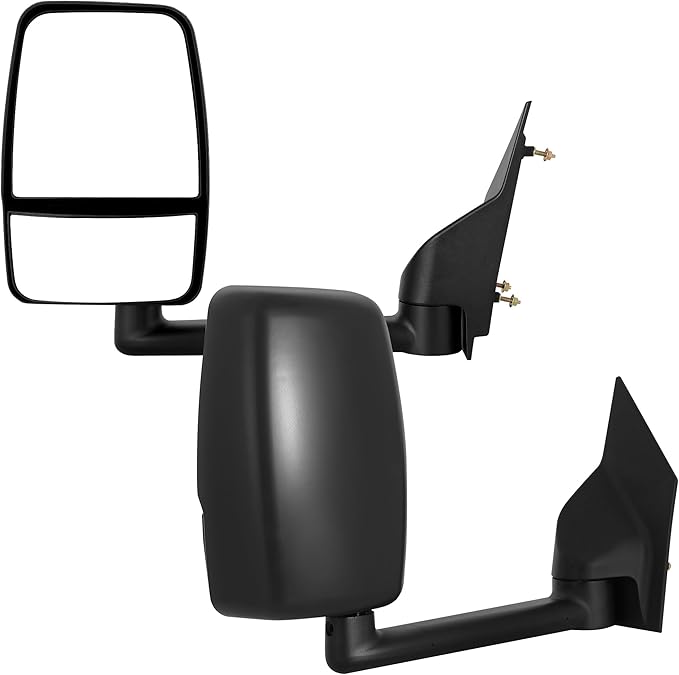 DWVO Side Tow Mirrors Compatible with Chevy Express GMC Savana 2003-2019 1500 2500 3500, Door Mirror with Manual Adjustment Folding Towing Mirrors Replacement Set