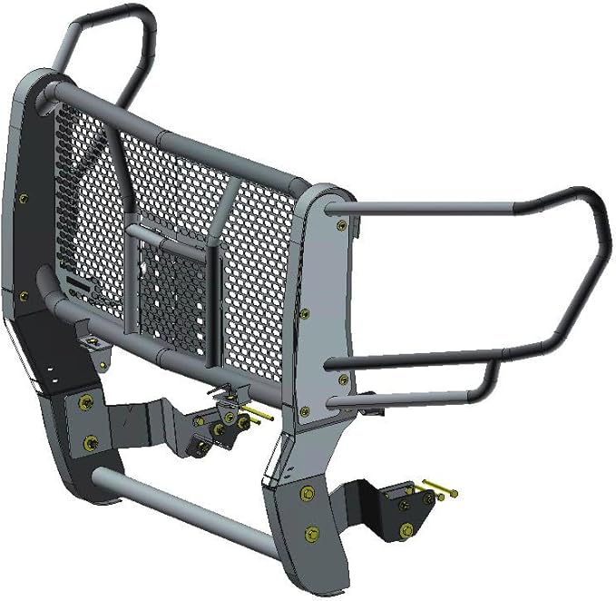 Black Horse RUGGED Heavy Duty Grille Brush Bumper Guard Modular Black Compatible with 2020-2023 GMC Sierra 2500 HD|2020-2023 GMC Sierra 3500 HD-RU-GMSI20-B