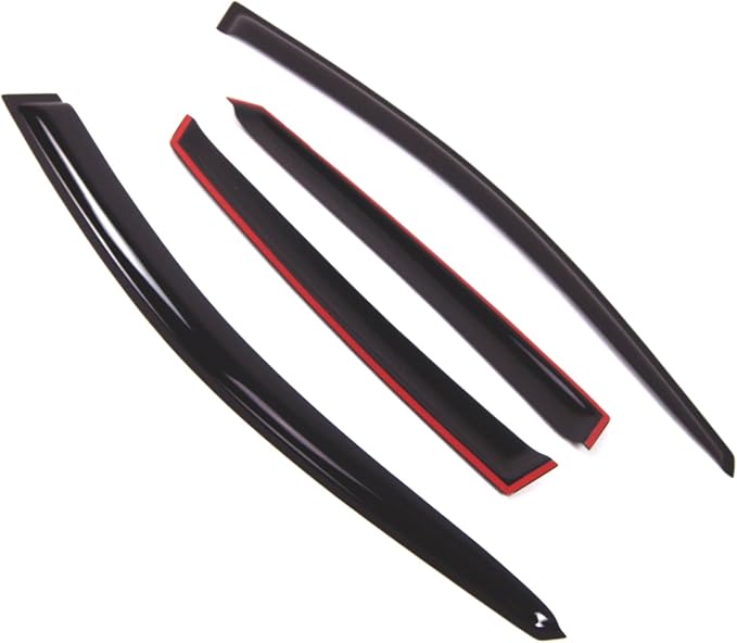 TuningPros Outside Mount Window Vent Visors Rain Guards Compatible with Subaru Outback Sport 2008-2011 | Side Window Wind Deflectors Rain Shields | Smoke Tinted, 4 Pcs Set, DGWV-522