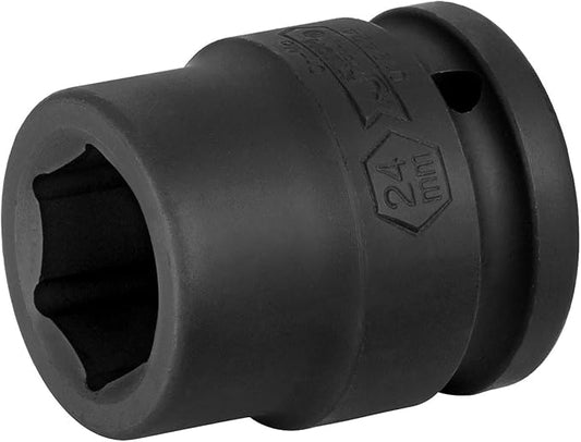 Jetech 3/4 Inch Drive 24mm Standard Impact Socket, Made with Chrome Molybdenum Alloy Steel, Heat Treated, 6-Point Design, Metric