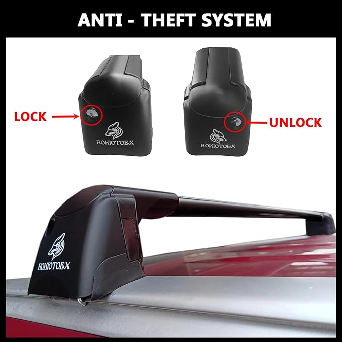 ROKIOTOEX Roof Rack Crossbars - Fit 2022– 2026 Lexus LX Flush Side Rail - Panoramic Sunroof - 220LBs Load Bar- Metal Locking Cap - Easy Install & Adjusting - Wind Noise Reduction Strip - Black Coyote