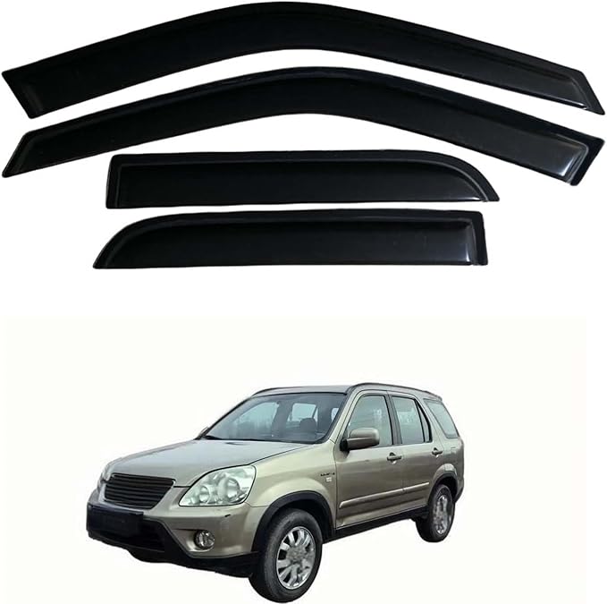 Tape On Wind Deflector Compatible with 2002-2006 Honda CR-V Smoke Sun/Rain Guards Window Visors Outside Mount Smoke 94459
