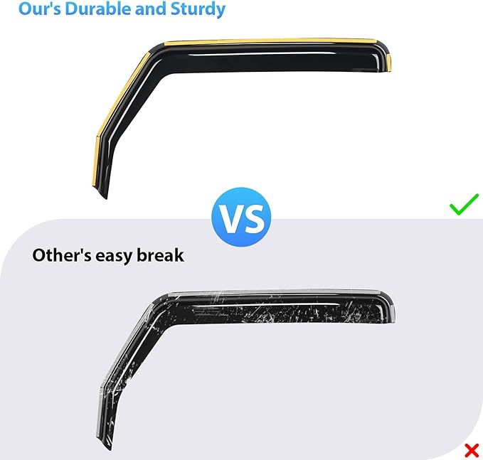 Nilight Window Visor Compatible with Jeep Wrangler JL/Jeep Gladiator 2018 2019 2020 2021 2022 2023 2024 Vent Window Visors, Rain Guards Acrylic-4pcs