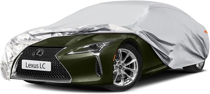 Waterproof Car Cover for Lexus LC (2017-2024), 5 Layers Compatible with Lexus LC All Weather, Snowproof Windproof Rain Ice Sun UV Protection