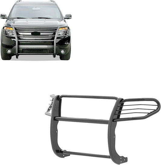 Black Horse Grille Brush Bumper Guard Modular Black Compatible with 2016-2019 Ford Explorer-17FJ30MA