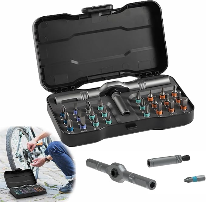 24 in 1 Magnetic Ratchet Screwdriver Set, Upgrade 42 in 1 Magnetic Screwdriver, Self-Assembly Magnetic DIY Precision Tool Kit, Multi Bit Ratcheting Screwdriver Set with Storage