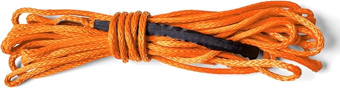 SuperATV 50 ft. Synthetic Winch Rope Replacement - for 4500, 5000, or 6000 lb. Winch - Orange