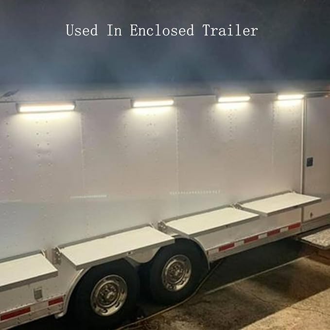 13 Inch LED RV Lights Exterior, Camper Porch Light, 12V/24V DC 6000K Cool White, Down Angle Flood Beam, for Truck Boat Trailer, Black Finish Aluminum Housing, 1 Pack